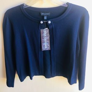 Navy Blue Cropped Sweater Size Medium New w/Tags